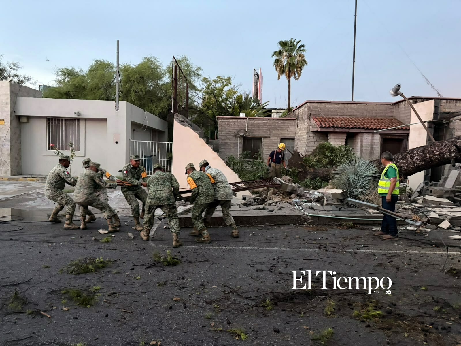 Galería fotográfica: Ejército Mexicano retira árboles y espectaculares tras las lluvias en Monclova