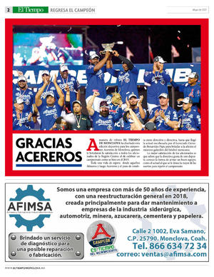 Página 2, Suplemento Acereros - Es Tiempo del bicampeonato