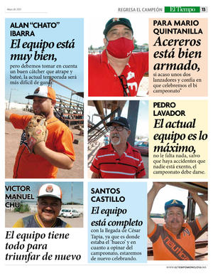 Página 13, Suplemento Acereros - Es Tiempo del bicampeonato