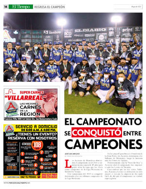 Página 14, Suplemento Acereros - Es Tiempo del bicampeonato