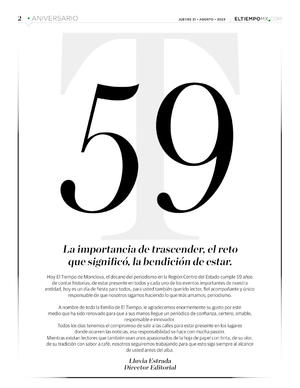 Página 2, Aniversario 59 de El Tiempo