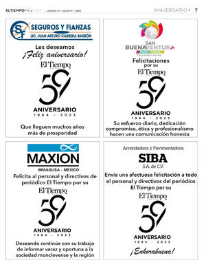 Página 7, Aniversario 59 de El Tiempo
