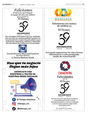 Página 13, Aniversario 59 de El Tiempo